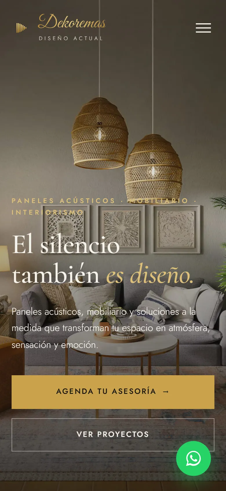 Sitio de Dekoremas en un celular.